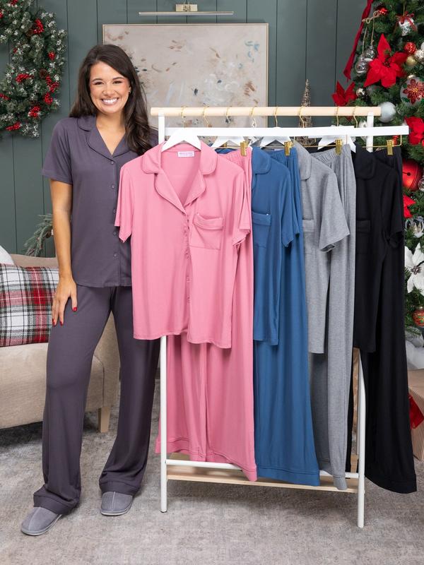 Dreamy Rib TALL Wide Leg Pant Pajama Set by DD Design | S - 3XL