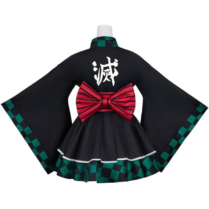 Kamado Tanjirou Cosplay Maid Dress Demon Slayer Kimono Halloween Party Costume