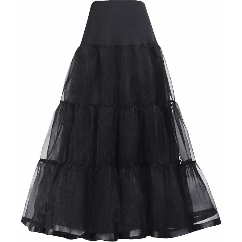 Women's Ankle Length Petticoat Bridal Wedding Slip Hoopless Crinoline Underskirt