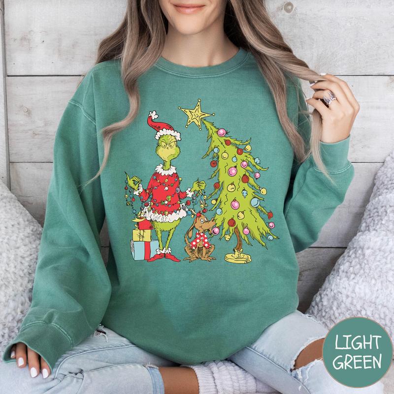 Christmas Tree Crewneck Sweatshirt, Whimsical  Max Tree Sweater,  Christmas Tree Shirt,Holiday Christmas Characters, Christmas Sweater, Christmas Shirts for Women, Girly Christmas Sweater, Merry Christmas, The Boys of Winter Christmas Christmas Tree