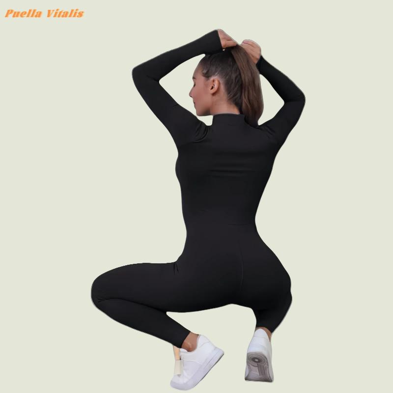 Women's Fleece-Lined Full Body Shaper Jumpsuit - High Elasticity Thermal Bodysuit for Warmth Retention, Abrasion-Resistant, Ideal for Winter Sports, Skiing, Cycling, Yoga, and Outdoor Activities