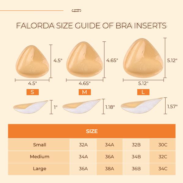 Falorda Upgrade Bra Pads Inserts, Invisible Double sided Sticky Bra Inserts Push Up Low-cut, Backless Dress, Bikinis, Boomba Bra Inserts Reusable