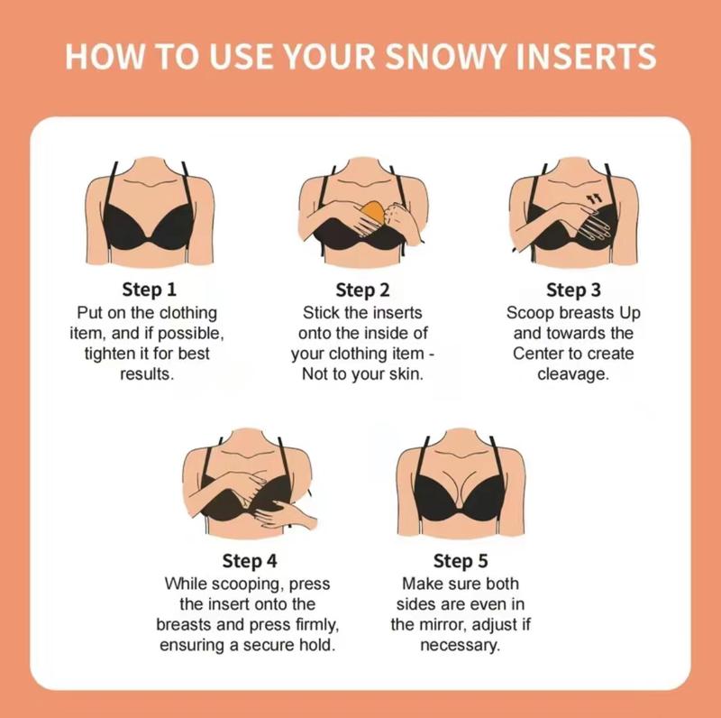 SNOWY Sticky Inserts - Washable & Reusable, Instant Lift & Boost Sticky Bra Inserts - Outfit Enhancer, Accessories, Womenswear