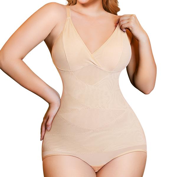 Nebility Women's V Neck Mesh Breathable  Bodysuit Womenswear Day