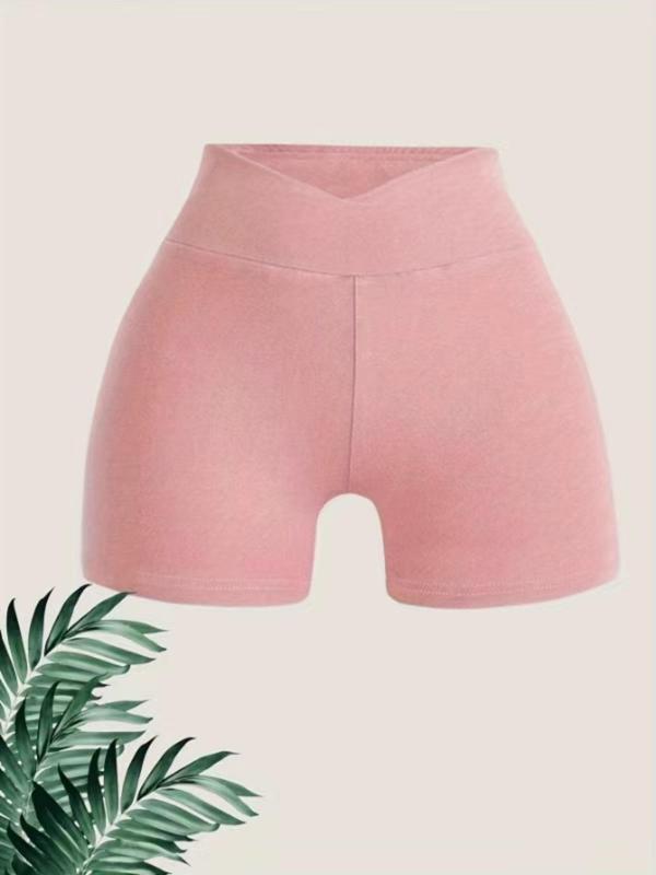 Women's Solid Color Shorts, Casual Comfy Breathable Bottom for Daily Wear, Women's Bottom for Summer