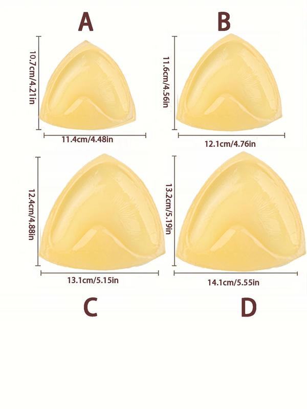 Women's Plain Silicone Triangle Shaped Sticky Bra Insert, Invisible Self-Adhesive Push Up Breast Pad for Daily Wear, Lingerie Accessories for Women