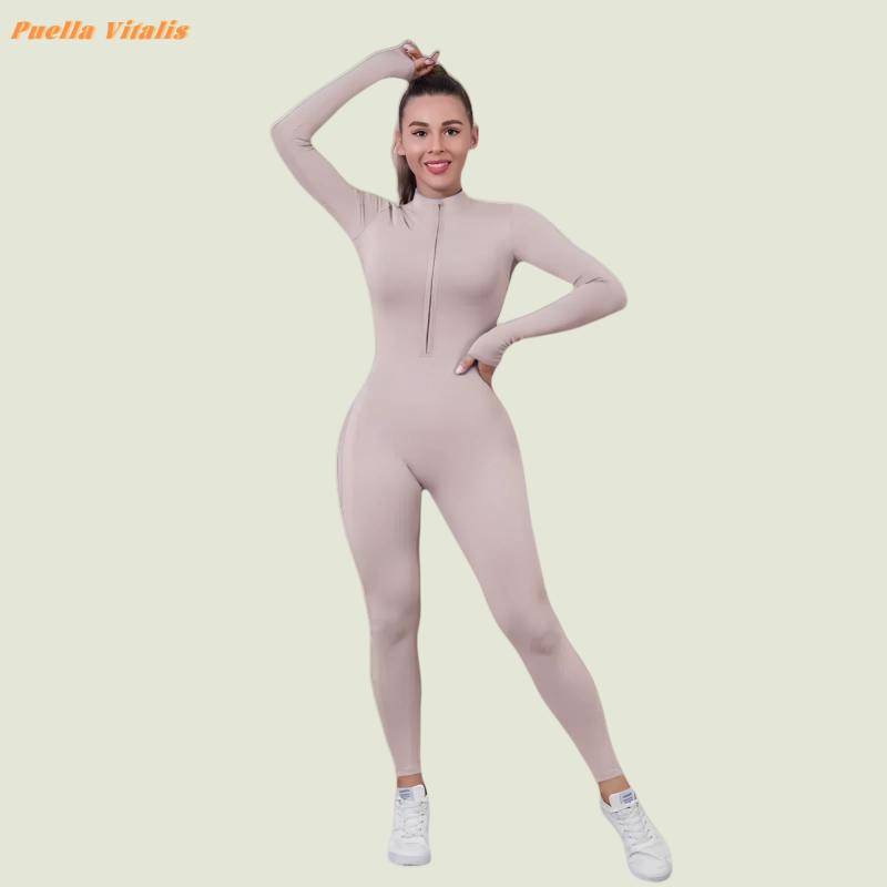 Women's Fleece-Lined Full Body Shaper Jumpsuit - High Elasticity Thermal Bodysuit for Warmth Retention, Abrasion-Resistant, Ideal for Winter Sports, Skiing, Cycling, Yoga, and Outdoor Activities