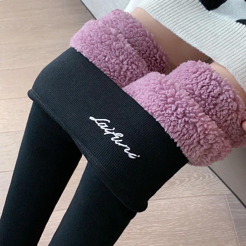 Winter Warm Leggings Women Adding Velvet and Thickening Leggings Small Feet Pencil Pants Outdoor Wearling Casual Stretchy PantsFleece Lined Sheer Winter Tights