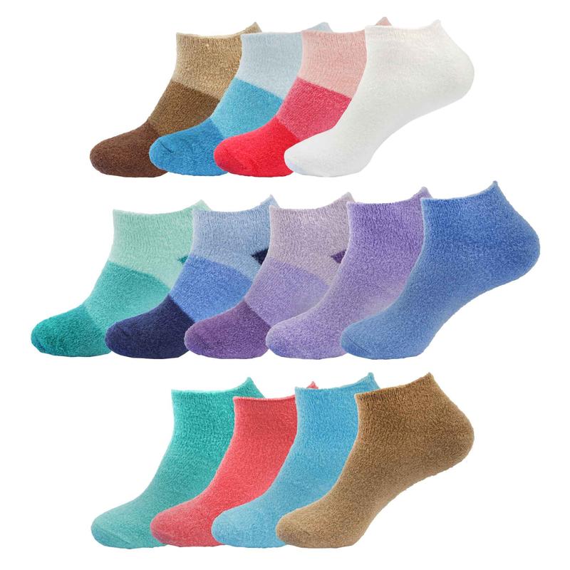 Women's Super Aloe Infused Fuzzy Nylon Socks, Assortments