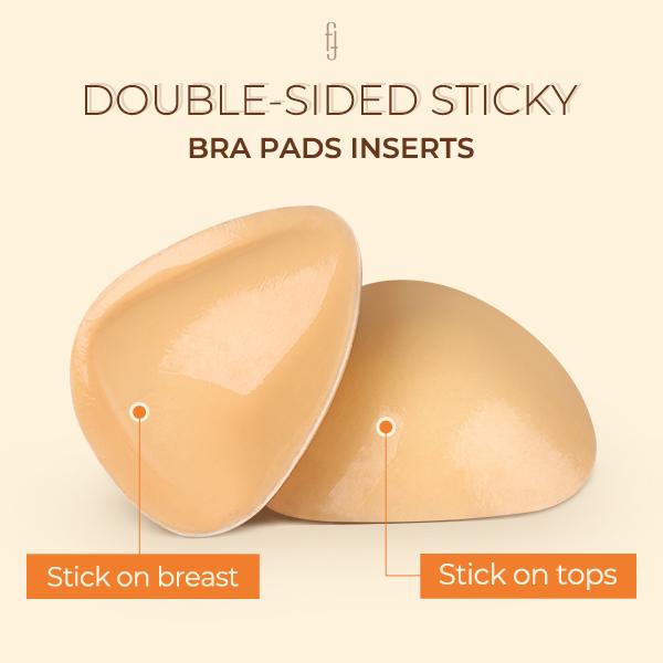 Falorda Upgrade Bra Pads Inserts, Invisible Double sided Sticky Bra Inserts Push Up Low-cut, Backless Dress, Bikinis, Boomba Bra Inserts Reusable