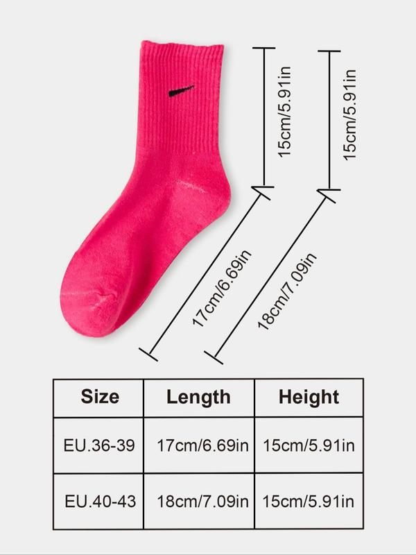 Random Color Women's  Minimalist Crew Socks, Casual Comfortable Breathable Mid-calf Socks for Daily Wear, Fall Wear, Multipack Knit Socks for Fall