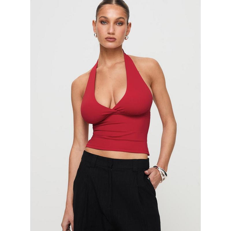 Whimsy Halter Top Red