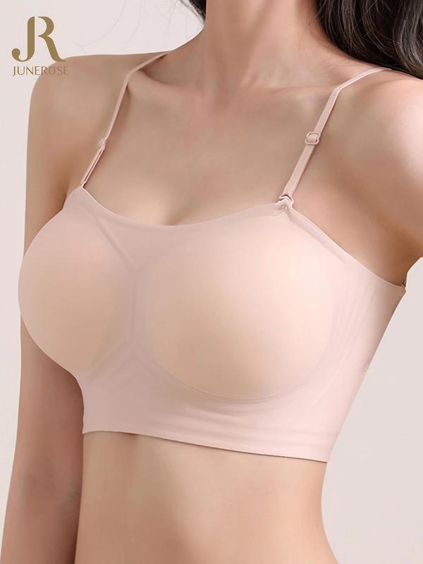 Women's Criss Cross Backless Bra, Soft Comfort Breathable Solid Wireless Bra for Daily Wear, Lingerie for All Seasons