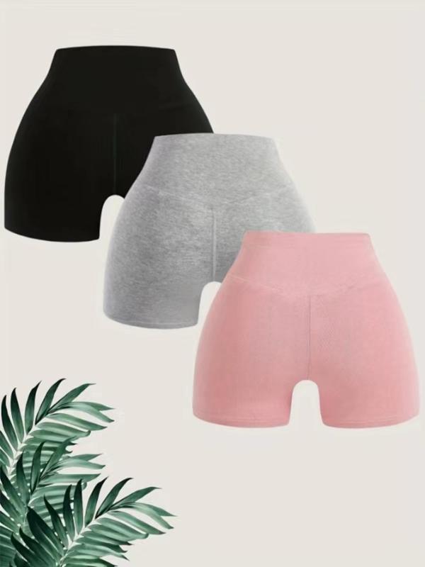 Women's Solid Color Shorts, Casual Comfy Breathable Bottom for Daily Wear, Women's Bottom for Summer