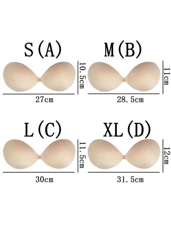 Women's Solid Push Up Nipple Cover, Invisible Silicone Bra, Self-adhesive Backless Strapless Bra, Summer Wear 2024, Breast Pasties, Please Order A Size Up