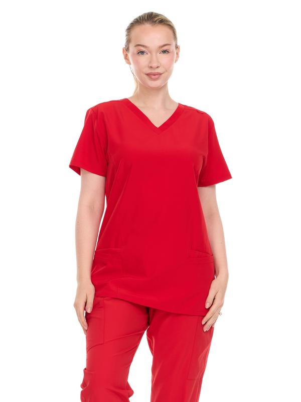 Short Sleeve Nurse Scrubs for Women - Lightweight & Breathable Medical Uniform | Stylish Design with Functional Pockets for Everyday Use