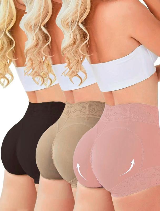 Women's Recycled Nylon Lace Underwear 3pcs Body Shaper Panty Set - Panties, Cotton Lace High Lace High Comfort Fabric