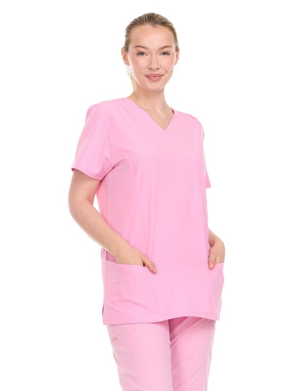 Short Sleeve Nurse Scrubs for Women - Lightweight & Breathable Medical Uniform | Stylish Design with Functional Pockets for Everyday Use