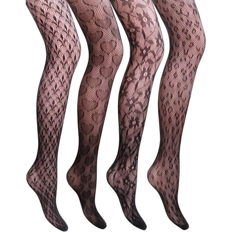 Women Patterned Fishnet Tights Black Fishnets Net Stockings Pantyhose