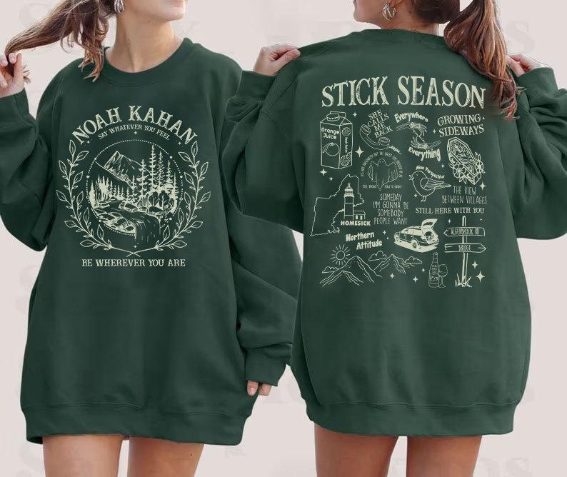 Vintage Stick Season Tour Sweatshirt Noah Kahan Shirt Noah Kahan Shirt Country Music  Stylish T-shirts, Comfy Crewnecks, and Warm Hoodies for All Cotton Womenswear