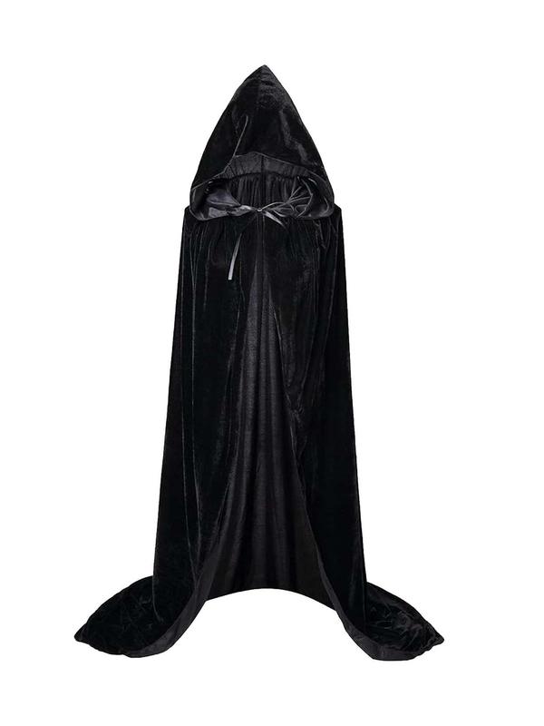 Women's Solid Color Hooded Cape, Casual Long Sleeve Hooded Cape for Cosplay, Ladies Costume Robes for All Seasons