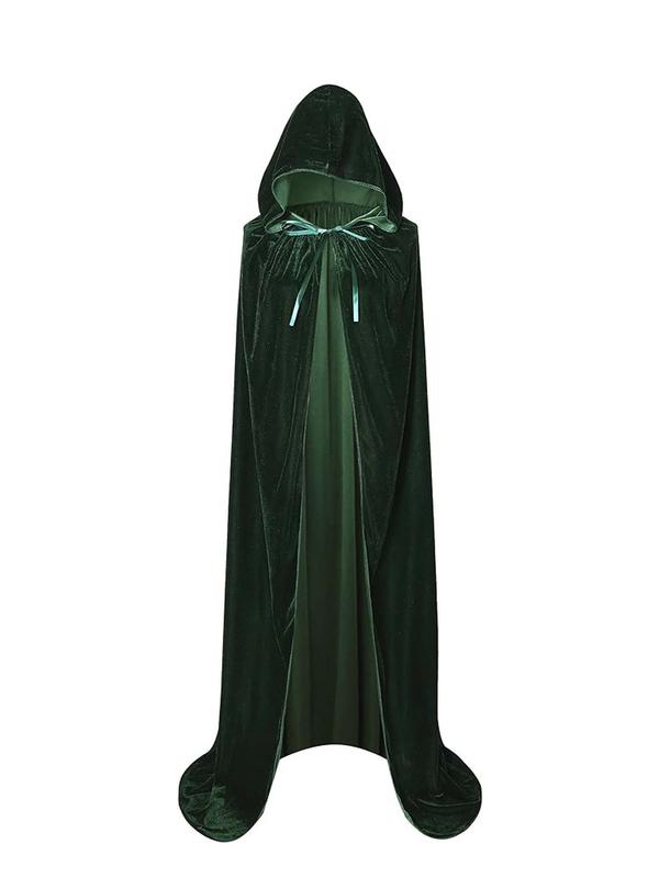 Women's Solid Color Hooded Cape, Casual Long Sleeve Hooded Cape for Cosplay, Ladies Costume Robes for All Seasons