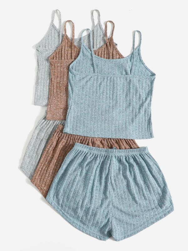 Women's Plain Crop Cami Top & Tie Front Shorts Vintage Set, Summer Clothes, Casual Camisole & Shorts Set for Fall, Fall Outfits 2024 Sets, Back To School Outfits, Women's Clothes, Two Piece Set Women