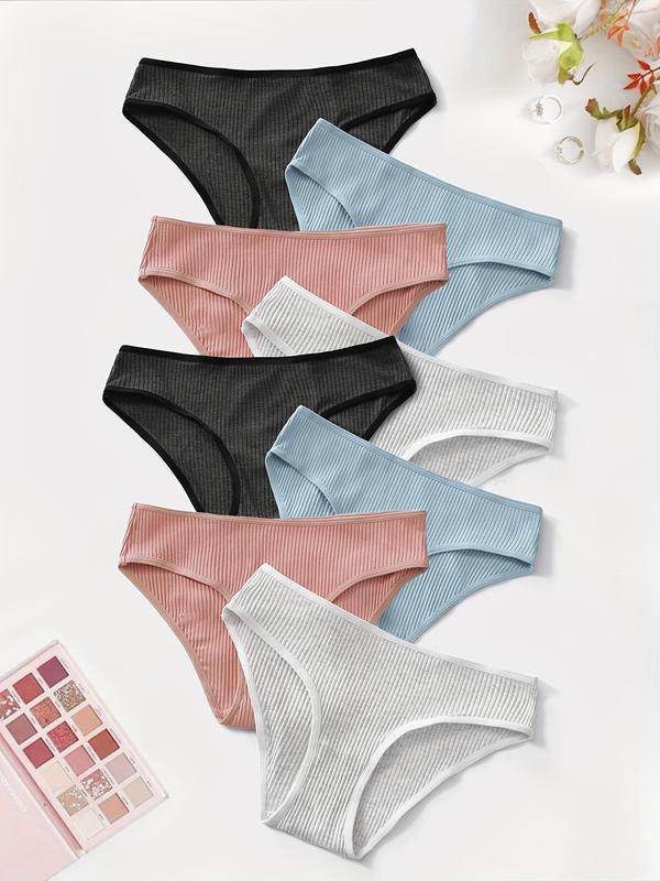 Women's Solid Color Panty, Soft Comfy Breathable Knicker for Daily Wear, Underwear for All Seasons