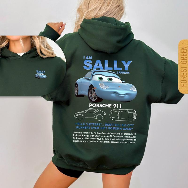 95 Lightning Mc Queen and Sally T-shirt Sweatshirt Hoodie, 2 Side Printed Couples Car Shirt, Lover Car Shirt