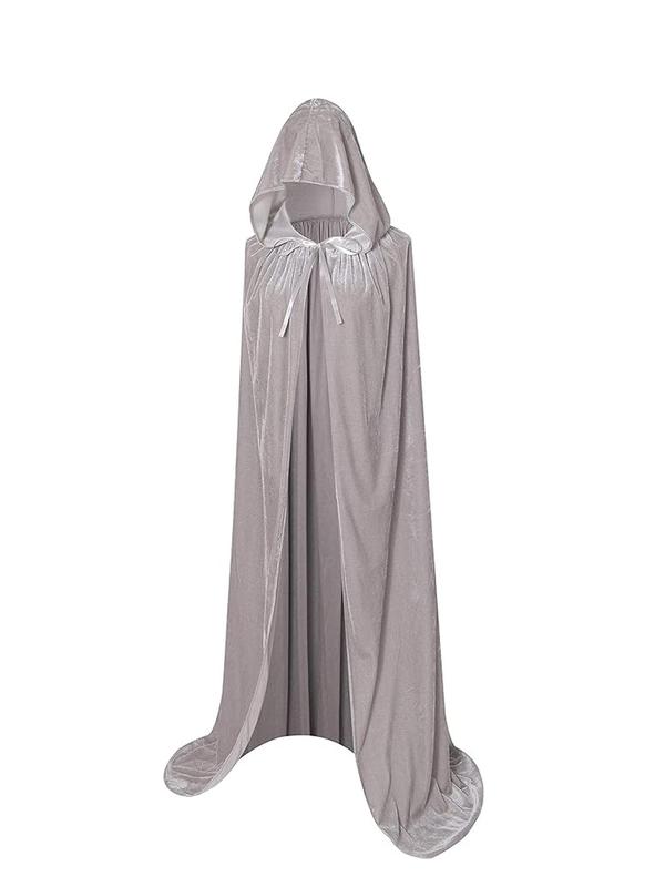 Women's Solid Color Hooded Cape, Casual Long Sleeve Hooded Cape for Cosplay, Ladies Costume Robes for All Seasons