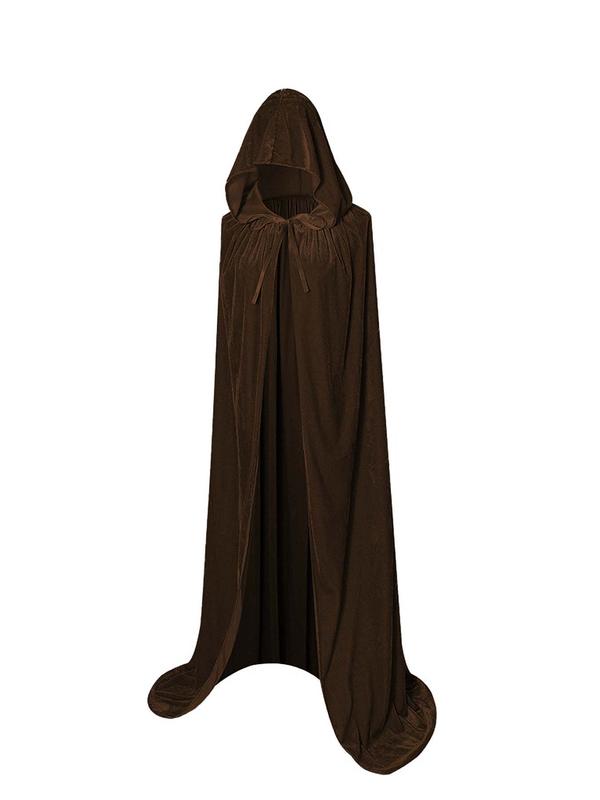 Women's Solid Color Hooded Cape, Casual Long Sleeve Hooded Cape for Cosplay, Ladies Costume Robes for All Seasons