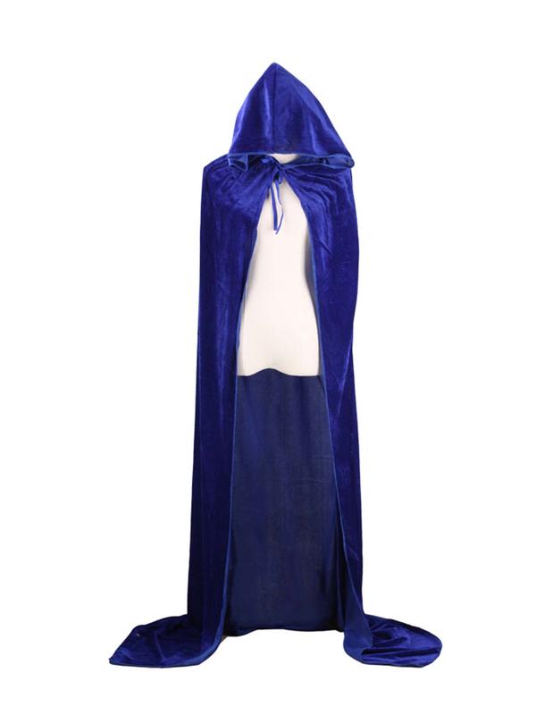 Women's Solid Color Hooded Cape, Casual Long Sleeve Hooded Cape for Cosplay, Ladies Costume Robes for All Seasons