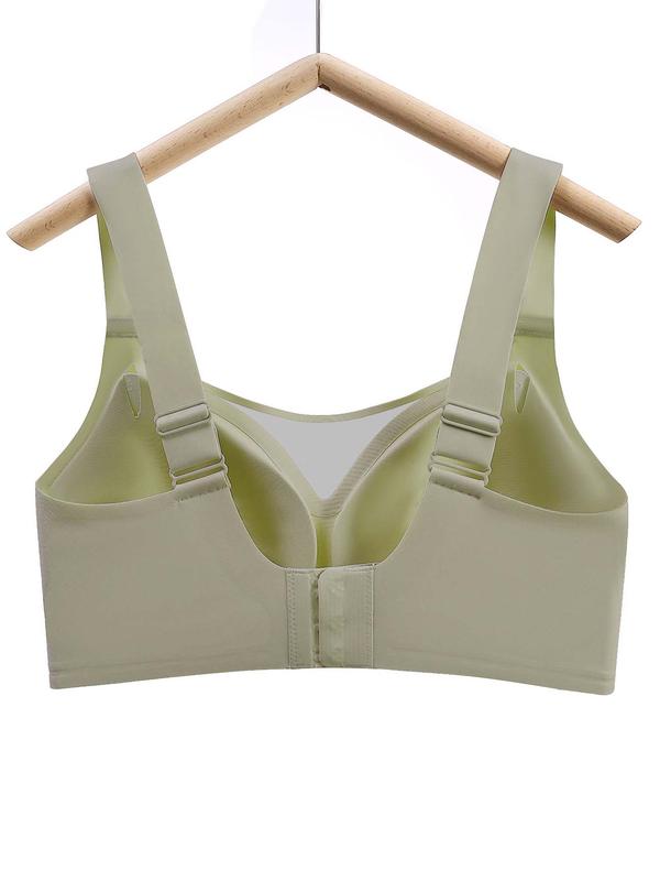 Women's Solid Contrast Mesh Wireless Bralette, Breathable Comfortable Bra for Daily Wear, Women's Lingerie for All Seasons