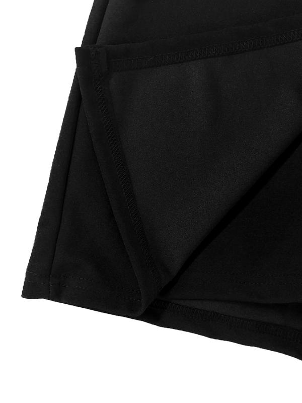 Women's Chain Decor Asymmetrical Hem Shorts, Elegant High Waist Short Skort for Summer, Fashion Women's Bottoms for Daily Wear