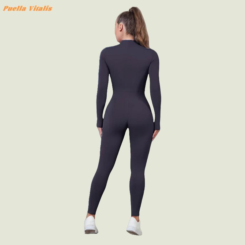 Women's Fleece-Lined Full Body Shaper Jumpsuit - High Elasticity Thermal Bodysuit for Warmth Retention, Abrasion-Resistant, Ideal for Winter Sports, Skiing, Cycling, Yoga, and Outdoor Activities