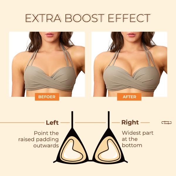 Falorda Upgrade Bra Pads Inserts, Invisible Double sided Sticky Bra Inserts Push Up Low-cut, Backless Dress, Bikinis, Boomba Bra Inserts Reusable