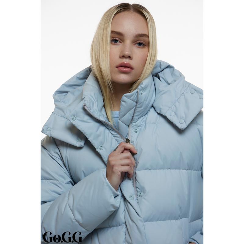 Go.G.G Detachable Hooded Button Puffer Jacket Womenswear Coats, Solid Color Full Zip Long Sleeve Women Winter Coats for Women, Removable Hooded Pocket Design Warm Outerwear Tops