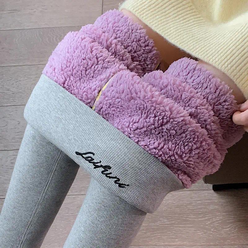 Winter Warm Leggings Women Adding Velvet and Thickening Leggings Small Feet Pencil Pants Outdoor Wearling Casual Stretchy PantsFleece Lined Sheer Winter Tights