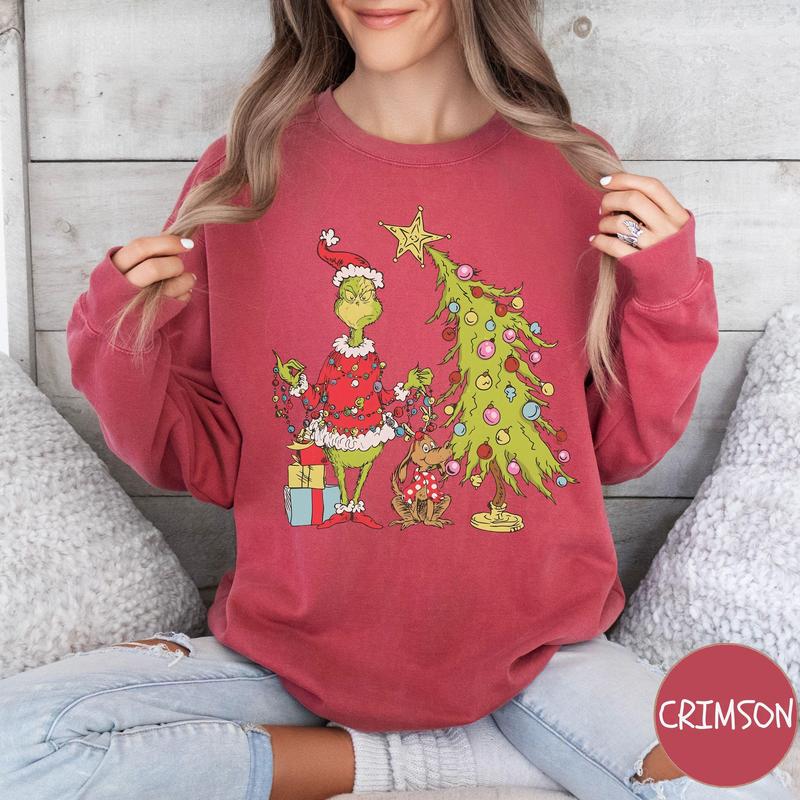 Christmas Tree Crewneck Sweatshirt, Whimsical  Max Tree Sweater,  Christmas Tree Shirt,Holiday Christmas Characters, Christmas Sweater, Christmas Shirts for Women, Girly Christmas Sweater, Merry Christmas, The Boys of Winter Christmas Christmas Tree