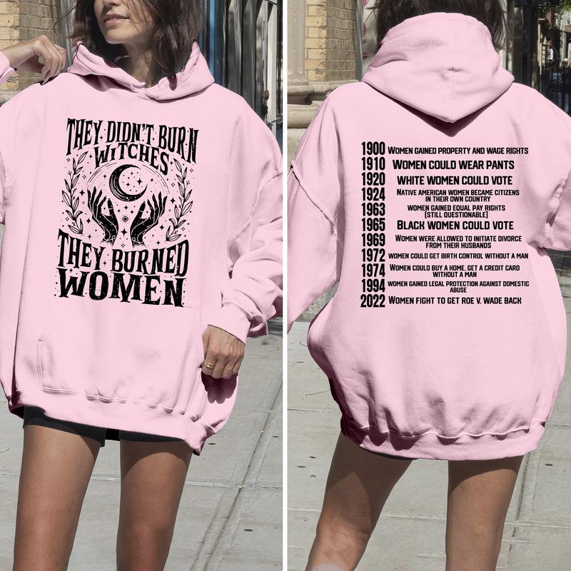 Ver 2 - They Didn’t Burn Witches,They Burned Women , Women Rights Dates , Witch Shirt, Women Shirt, Unisex Shirt Comfort Cotton christmas gift ideas