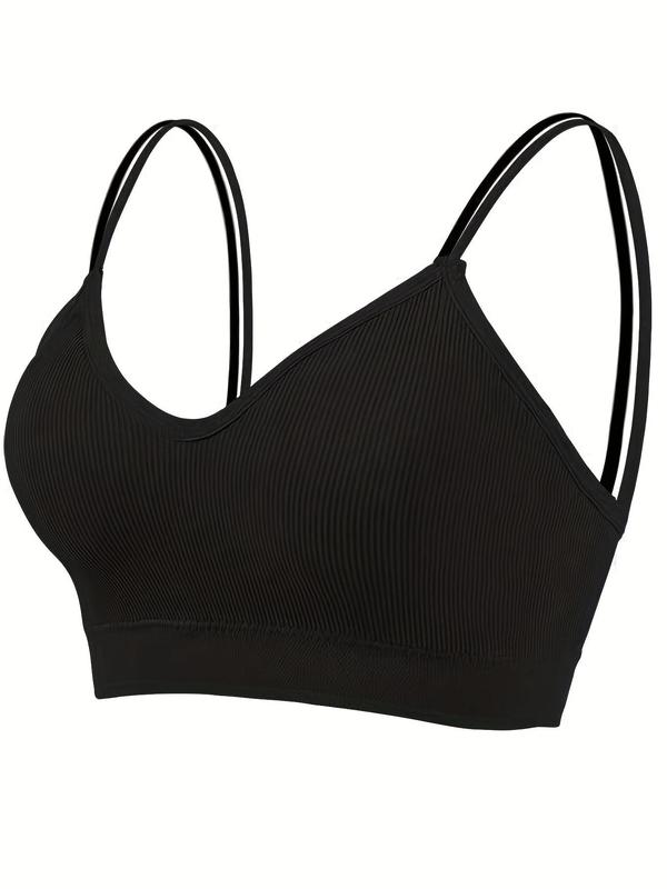 Women's Solid Color Double Strap Wireless Bra, Breathable Seamless Lingerie Top, Lingerie for Women, Women's Lingerie Top for All Seasons Daily Wear, Lingerie for Women