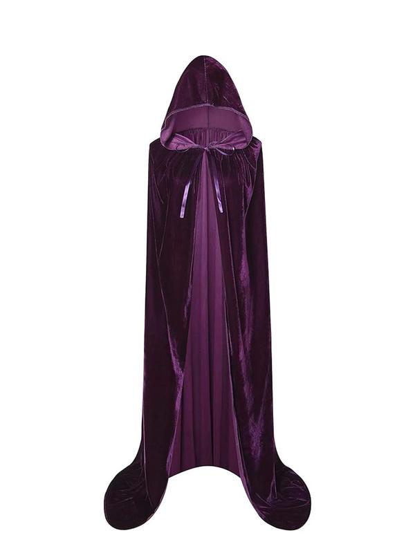 Women's Solid Color Hooded Cape, Casual Long Sleeve Hooded Cape for Cosplay, Ladies Costume Robes for All Seasons