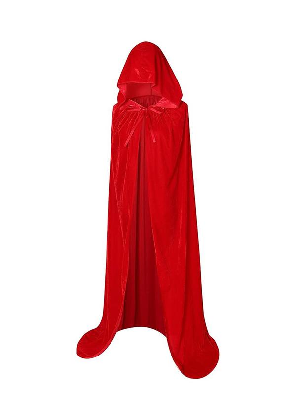 Women's Solid Color Hooded Cape, Casual Long Sleeve Hooded Cape for Cosplay, Ladies Costume Robes for All Seasons