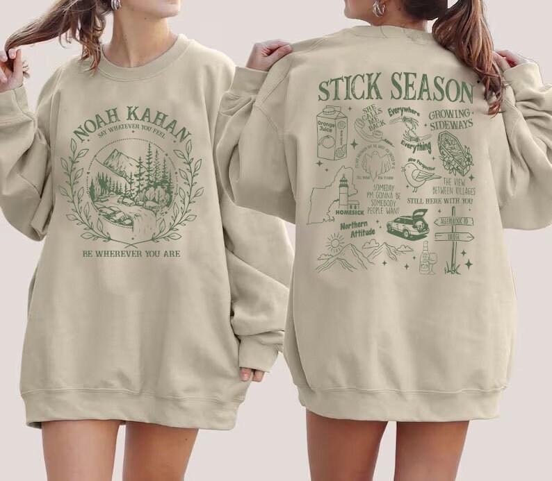 Vintage Stick Season Tour Sweatshirt Noah Kahan Shirt Noah Kahan Shirt Country Music  Stylish T-shirts, Comfy Crewnecks, and Warm Hoodies for All Cotton Womenswear