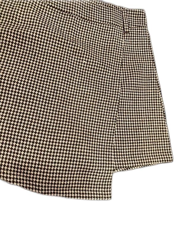 Women's Houndstooth Print Wrap Shorts, Elegant High Waist Asymmetrical Hem Skort for Daily Outdoor Wear, Women's Bottoms for Fall