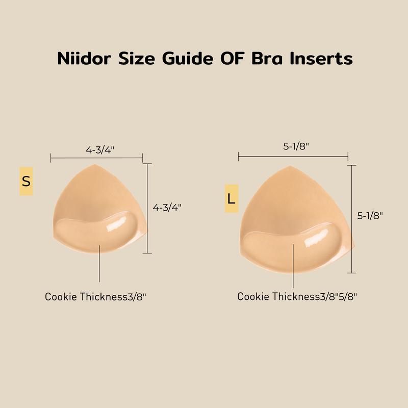 Niidor Sticky Bra Inserts, 1 Pair Pack Bra Pad ,Instant Boosts Double Sided Adhesive Bra Cup, Thighs outfit Enhancer,Ultra Boost Inserts Womenswear Accessories,Gift for her