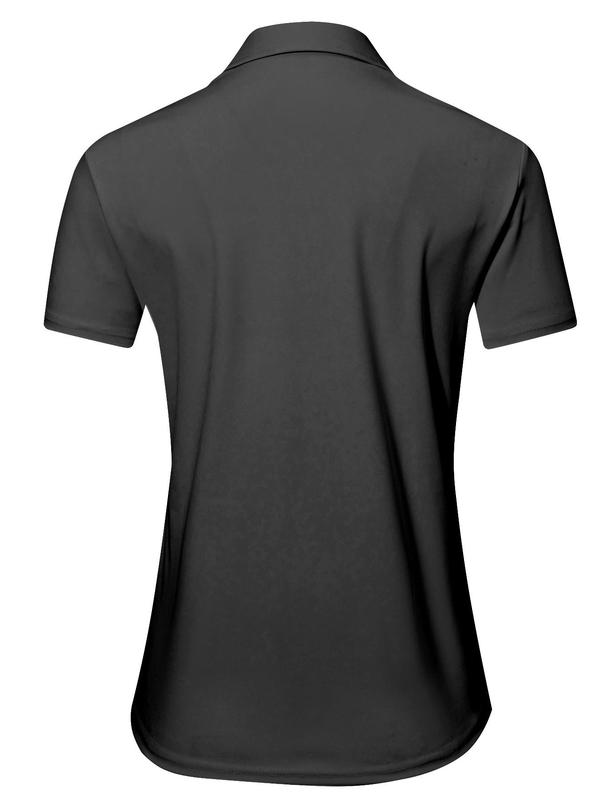 Women's Solid Collared V Neck Polo Shirt, Casual Comfy Breathable Short Sleeve Top, Ladies Clothes for All Seasons