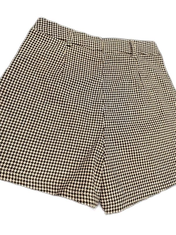 Women's Houndstooth Print Wrap Shorts, Elegant High Waist Asymmetrical Hem Skort for Daily Outdoor Wear, Women's Bottoms for Fall