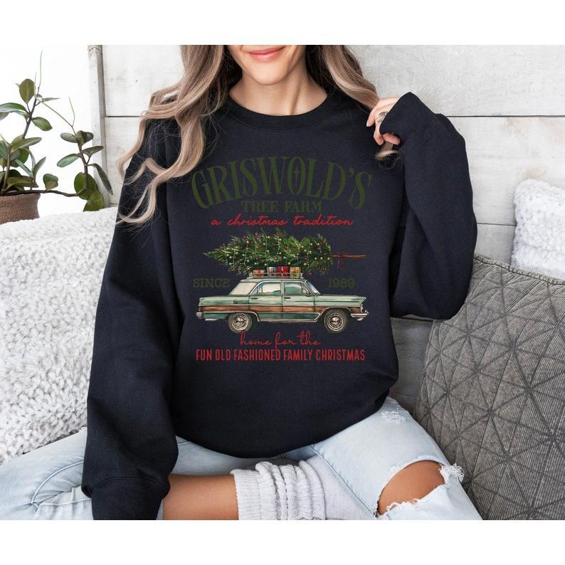 Griswold Christmas Tree Farm Sweatshirt, Fun Old Fashioned Family Christmas, Christmas Family Shirt, Xmas Tree Farm Since 1989 Sweater  Analyze listing