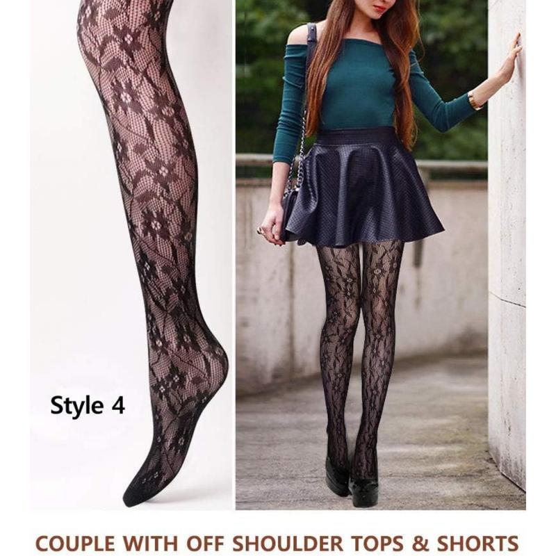 Women Patterned Fishnet Tights Black Fishnets Net Stockings Pantyhose